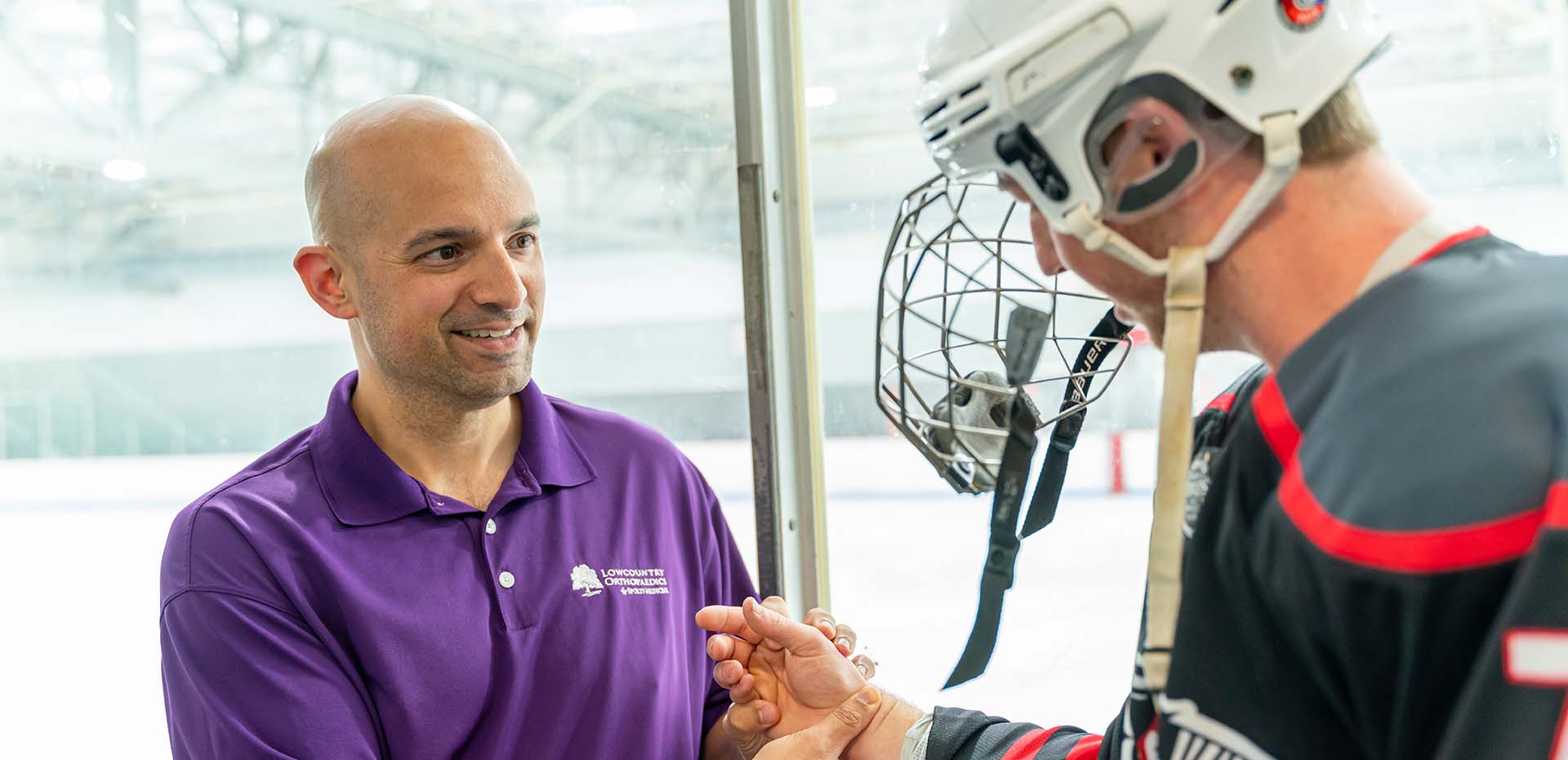 Dr Santiago diagnoses a Hockey player
